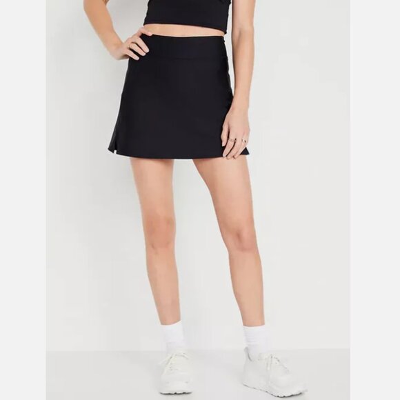 NWT Old Navy Active PowerSoft Skort Extra High-Waisted Black Women XL XXL - Picture 3 of 11